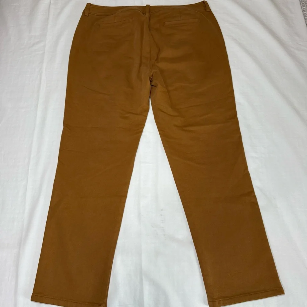 Eileen Fisher Organic Cotton Cozy Stretch Dark Clay Slim Pants Size 12P Casual - Picture 8 of 9